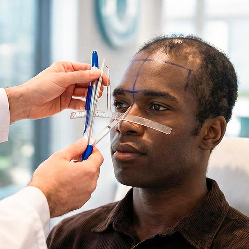 Afro hair consultation and hairline planning at Elithair